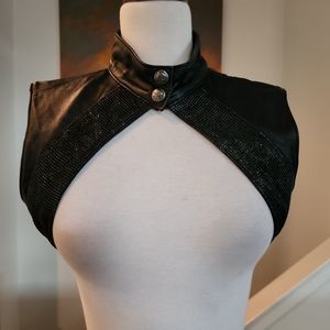 Psylo black leather bolero NWOT